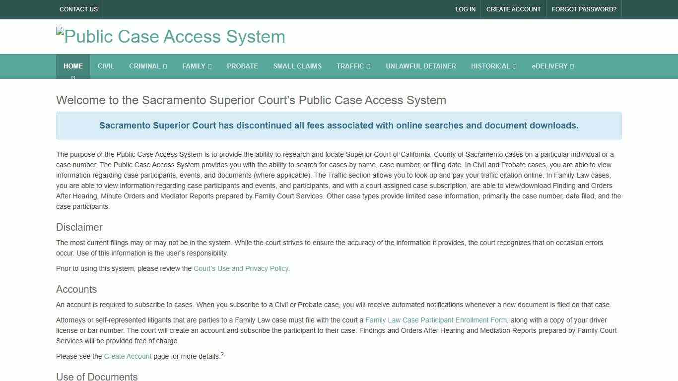 Public Case Access System